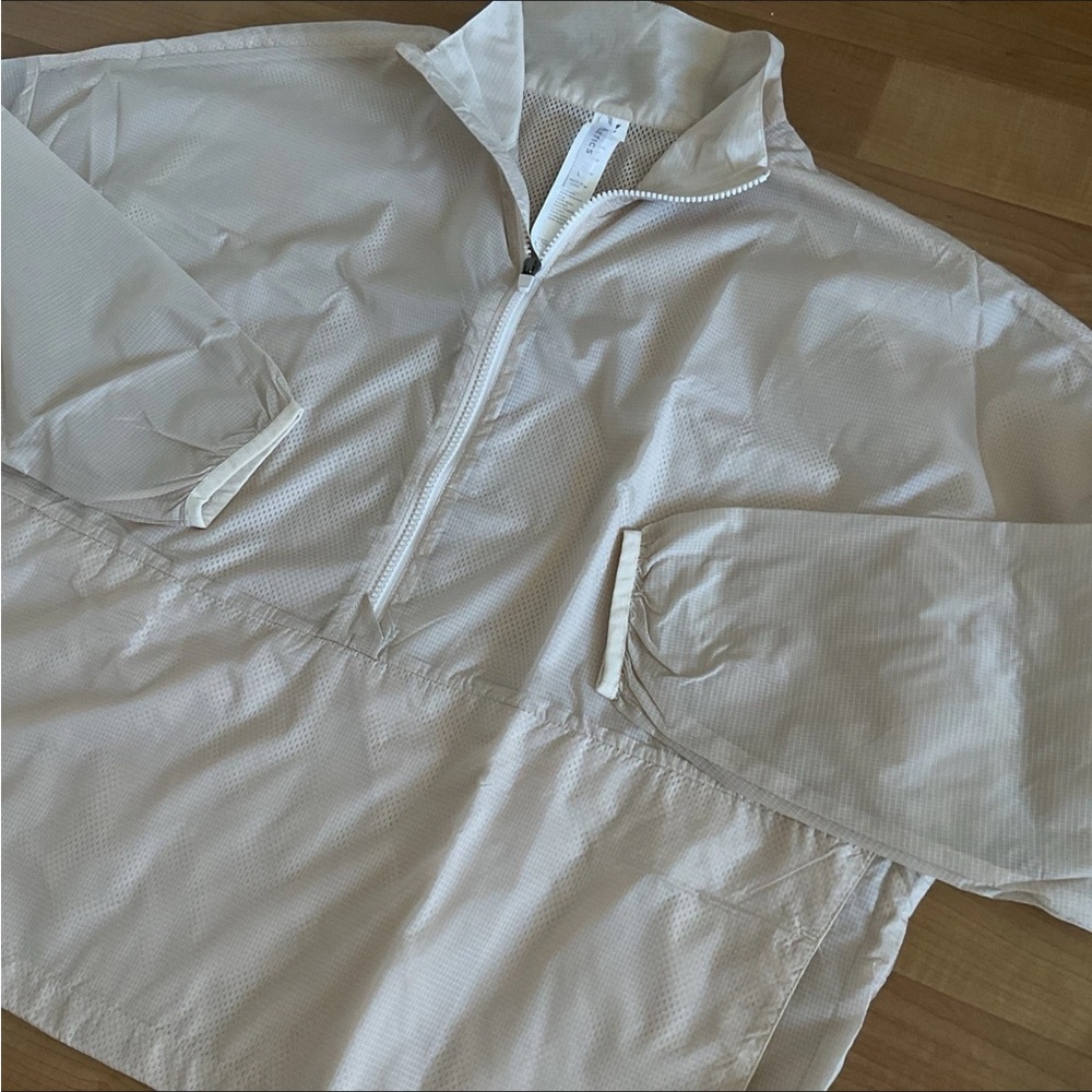 Fabletics Light Tan Quarter-Zip Jacket - image 3